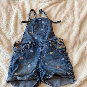 Jean overalls, with Rainbow Hearts